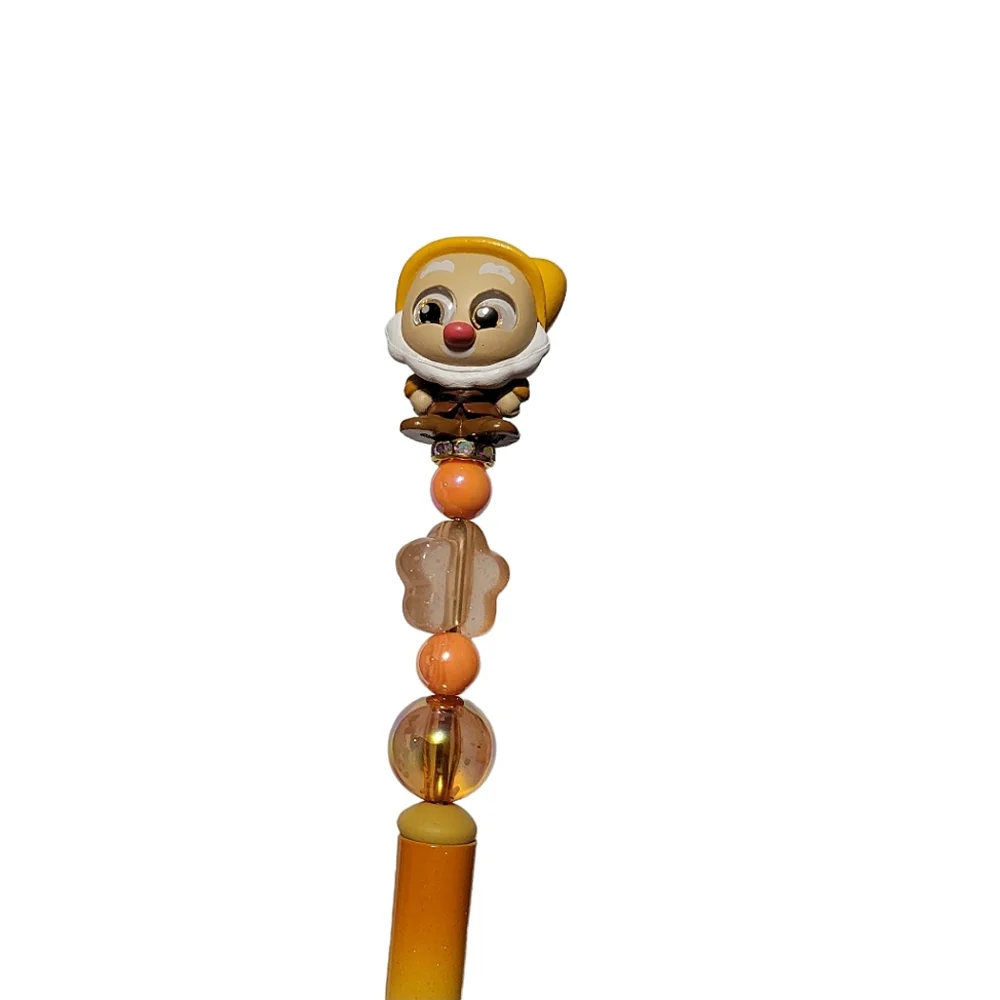 Disney Doorables Snow White Happy Beaded Ballpoint Twist Pen Topper Orange